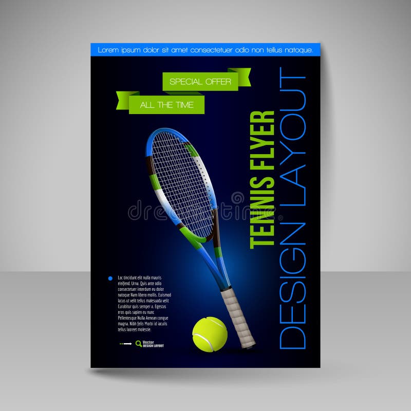 Flyer template. Tennis symbols. Vector sport elements for design. Flyer template. Tennis symbols. Vector sport elements for design.