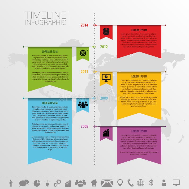 Πρότυπο σχεδίου υπόδειξης ως προς το χρόνο Infographic με τα εικονίδια φ απεικόνιση αποθεμάτων Πρότυπο σχεδίου υπόδειξης ως προς το χρόνο Infographic με τα εικονίδια φ απεικόνιση αποθεμάτων