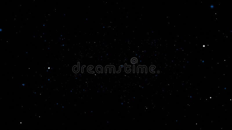 πτήση μέσω πεδίου μπλε αστέρα σε βαθύ διάστημα. αφηρημένο κοσμικό φόντο. αστέρια ή σωματίδια σε μαύρη οθόνη. σκόνη χώρου