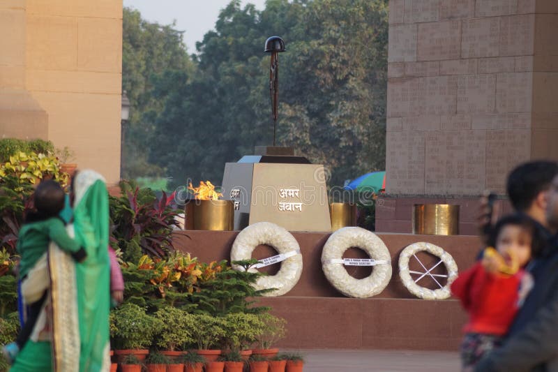ΠΥΛΗ ΤΗΣ ΙΝΔΙΑΣ | AMAR JAWAN JYOTI | ΔΕΛΧΙ στοκ φωτογραφία με δικαίωμα ελεύθερης χρήσης
