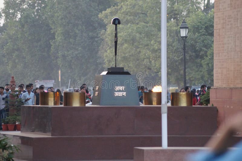 ΠΥΛΗ ΤΗΣ ΙΝΔΙΑΣ | AMAR JAWAN JYOTI | ΔΕΛΧΙ στοκ εικόνες