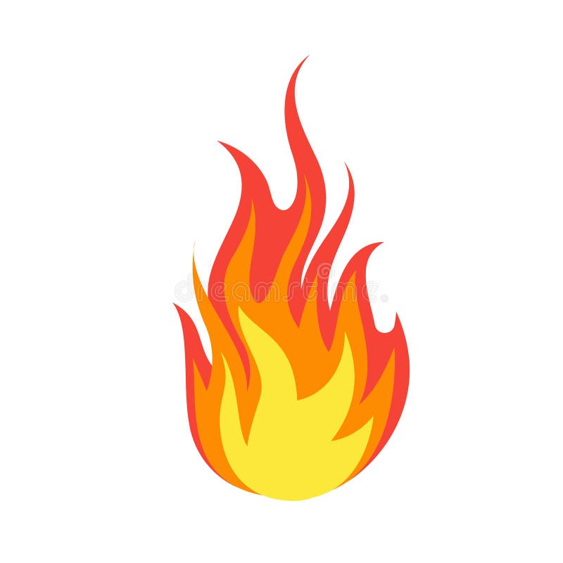 Πυροσβεστικά emoji Η απλή, ελαφρά δημιουργική, επικίνδυνη φλόγα καίει το σύμβολο απομονωμένου διανύσματος απεικόνιση αποθεμάτων