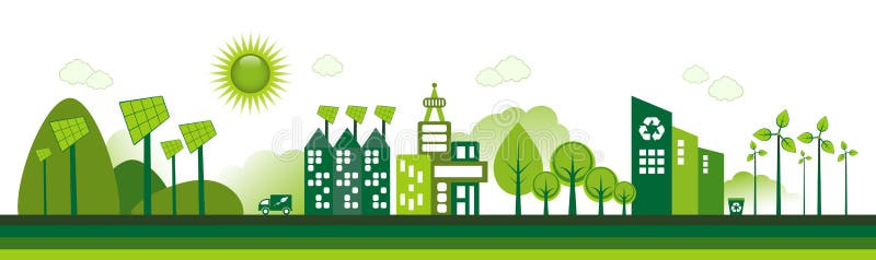 Πόλη Eco ελεύθερη απεικόνιση δικαιώματος