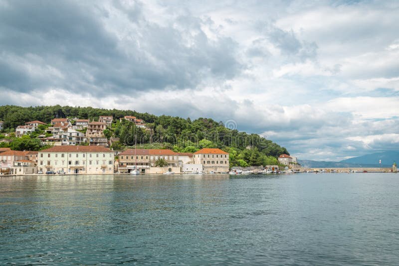 Πόλη Jelsa, νησί Hvar, Κροατία στοκ εικόνες