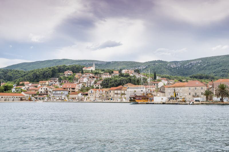 Πόλη Jelsa, νησί Hvar, Κροατία στοκ εικόνες