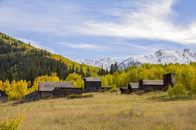 Ashcroft, Colorado, is an old gold mining ghost town that has been abandoned for over 100 years. This is a Fall or Autumn photograph. The Aspens are turning gold. The Colorado Rockies are in the background. Ashcroft, Colorado, is an old gold mining ghost town that has been abandoned for over 100 years. This is a Fall or Autumn photograph. The Aspens are turning gold. The Colorado Rockies are in the background.