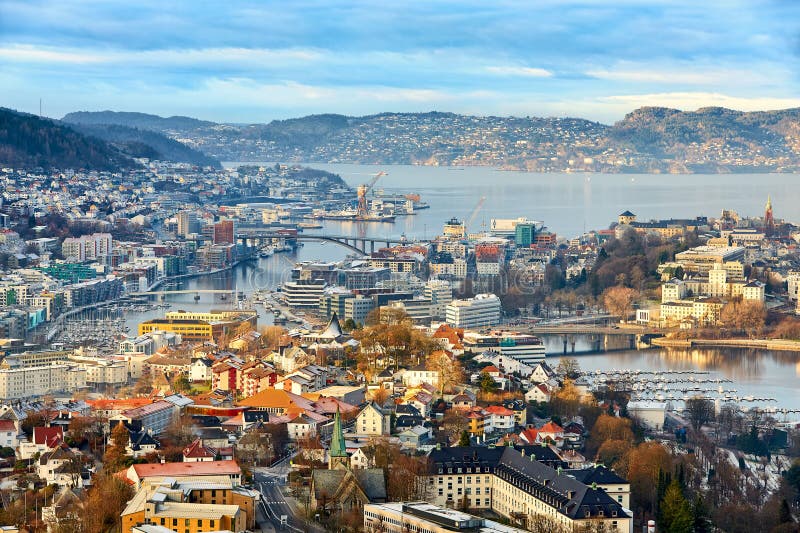 Bergen city from hill,Norway. Bergen city from hill,Norway