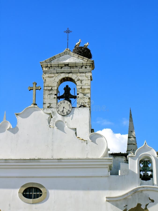 Πελαργοί στον Πύργο στοκ εικόνα
