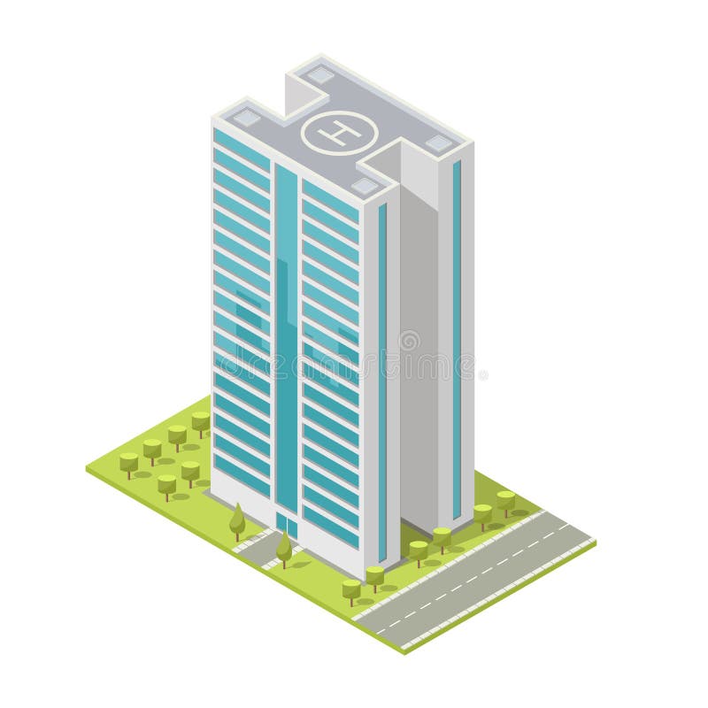 Ρεαλιστικό κτίριο γραφείων, isometric ουρανοξύστης, σύγχρονα διαμερίσματα επίσης corel σύρετε το διάνυσμα απεικόνισης ελεύθερη απεικόνιση δικαιώματος Ρεαλιστικό κτίριο γραφείων, isometric ουρανοξύστης, σύγχρονα διαμερίσματα επίσης corel σύρετε το διάνυσμα απεικόνισης ελεύθερη απεικόνιση δικαιώματος