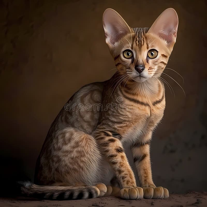 ρεαλιστική απεικόνιση ocicat. γενική ai διανυσματική απεικόνιση