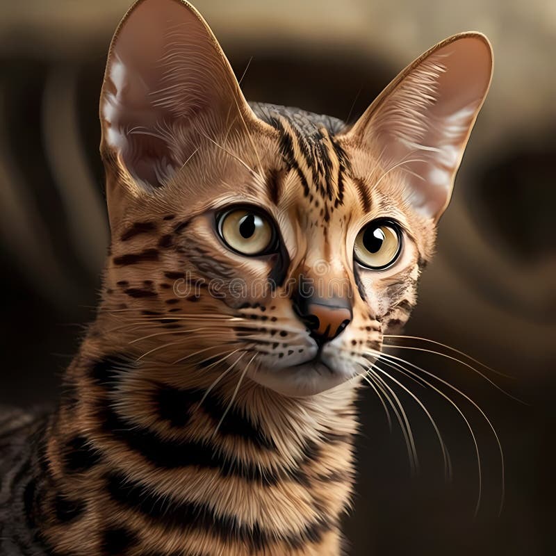 ρεαλιστική απεικόνιση ocicat. γενική ai ελεύθερη απεικόνιση δικαιώματος