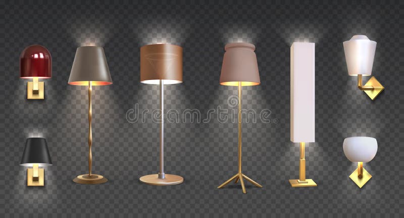 ρεαλιστικός φανός δαπέδου 3d στεγανοποίηση της ηλεκτρικής τορτσέρ με φως απομονωμένο σε διαφανές φόντο. φως διανύσματος διανυσματική απεικόνιση