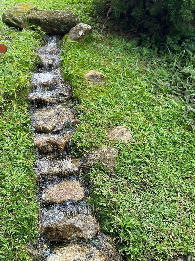 Ροή κήπου με πέτρες στοκ εικόνα με δικαίωμα ελεύθερης χρήσης