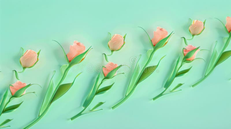 Ροζ Eustoma Λουλούδι Διαγωνίως Απρόσκοπτο Μοτίβο Στο Φόντο Παστέλ Λαστιχένιο Φόντο Μοντέρνο μινιμαλιστικό σχέδιο ελεύθερη απεικόνιση δικαιώματος