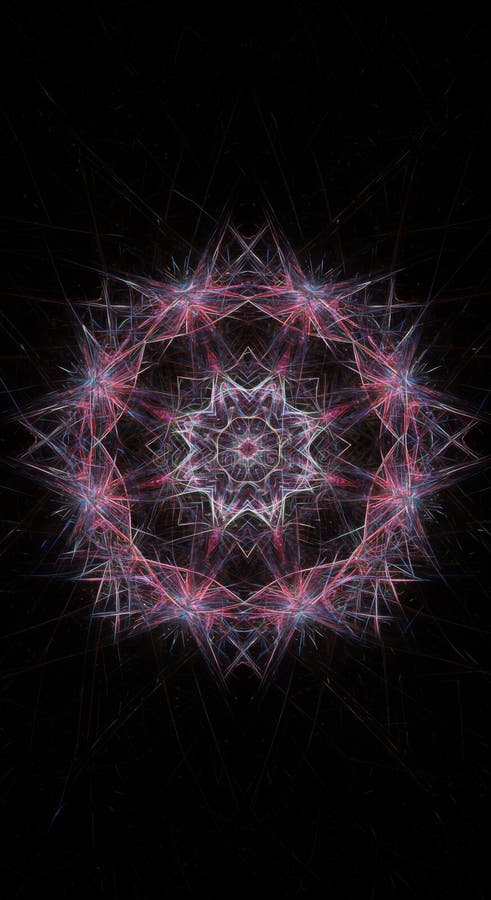 Ροζ και μοβ κοσμικό φόντο Mandala διανυσματική απεικόνιση