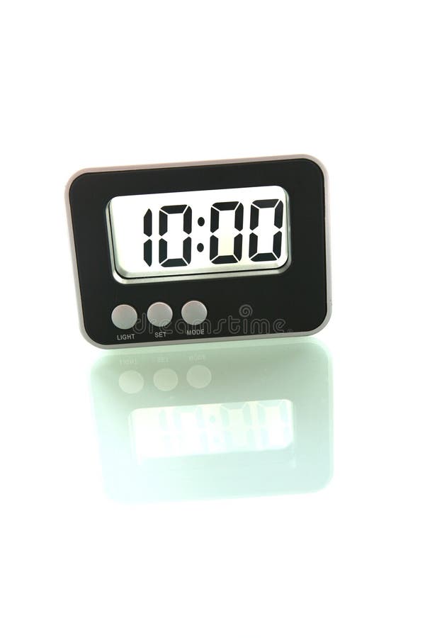Isolated digital clock on white background. Isolated digital clock on white background