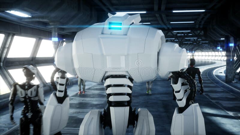 Ρομπότ Sci στο FI tonnel Έννοια του μέλλοντος r ελεύθερη απεικόνιση δικαιώματος Ρομπότ Sci στο FI tonnel Έννοια του μέλλοντος r ελεύθερη απεικόνιση δικαιώματος