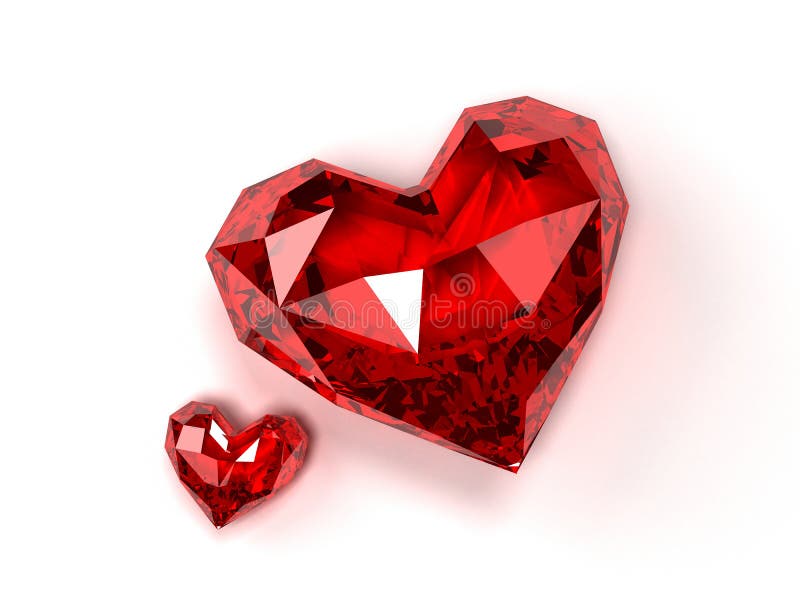 3d rendered illustration of two isolated expensive ruby on white background. 3d rendered illustration of two isolated expensive ruby on white background