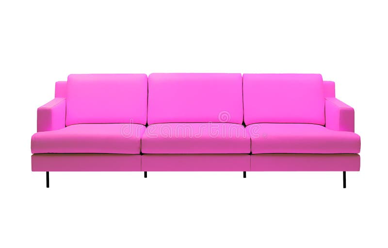 Stylish pink sofa isolated on white background. Stylish pink sofa isolated on white background
