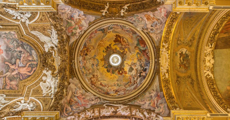 Ρώμη - υπόθεση της νωπογραφίας της Virgin Mary στο θόλο από το Giovanni Domenico Cerrini στο della Vittoria Di Σάντα Μαρία Chiesa στοκ φωτογραφίες Ρώμη - υπόθεση της νωπογραφίας της Virgin Mary στο θόλο από το Giovanni Domenico Cerrini στο della Vittoria Di Σάντα Μαρία Chiesa στοκ φωτογραφίες