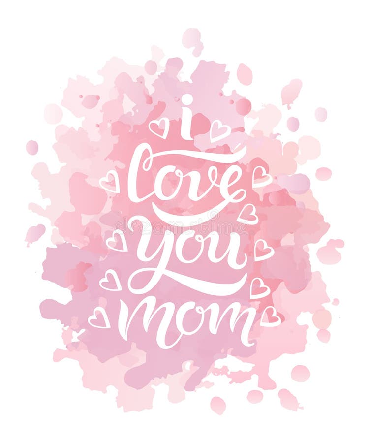 Σ' αγαπώ mom υπόβαθρο watercolor ευχετήριων καρτών απεικόνιση αποθεμάτων Σ' αγαπώ mom υπόβαθρο watercolor ευχετήριων καρτών απεικόνιση αποθεμάτων