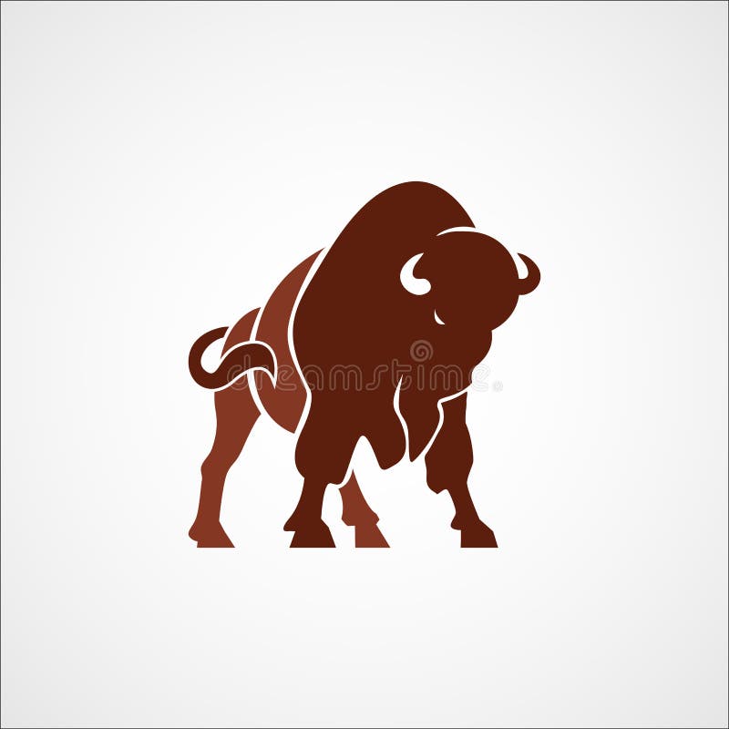 Aggressive bison buffalo logo sign emblem isolated vector illustration. Aggressive bison buffalo logo sign emblem isolated vector illustration