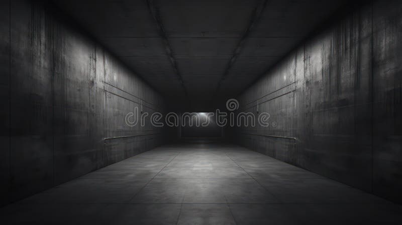 σήραγγα από σκούρο σκυρόδεμα με led λευκό φως υπόγειος διάδρομος διανυσματική απεικόνιση