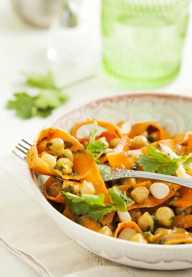 Carrot and Chickpea Salad. Selective focus. Carrot and Chickpea Salad. Selective focus