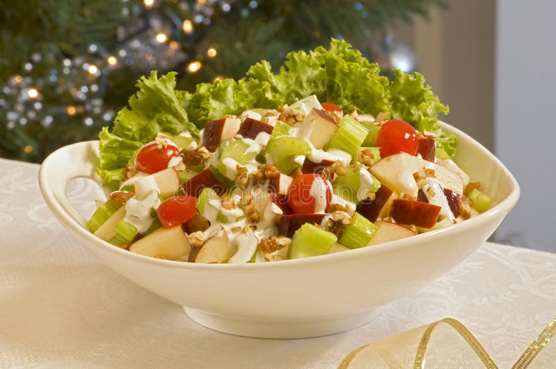 Warm Picture of an Apple Salad on Christmas Day. Warm Picture of an Apple Salad on Christmas Day