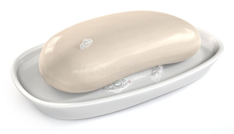 Soap on a soap dish on a white background. Clipping path included. Soap on a soap dish on a white background. Clipping path included.