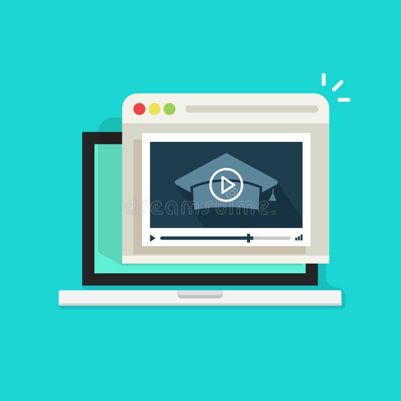 Σε απευθείας σύνδεση εκπαιδευτικό webinar διάνυσμα, lap-top με το video που παρουσιάζει πληροφορίες εκμάθησης ελεύθερη απεικόνιση δικαιώματος Σε απευθείας σύνδεση εκπαιδευτικό webinar διάνυσμα, lap-top με το video που παρουσιάζει πληροφορίες εκμάθησης ελεύθερη απεικόνιση δικαιώματος