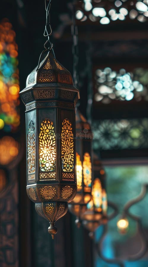 In this evocative image, a radiant Ramadan lantern illuminates the surroundings, symbolizing the holy month&#x27;s spiritual warmth, cultural richness, and festive joy.  AI generated. In this evocative image, a radiant Ramadan lantern illuminates the surroundings, symbolizing the holy month&#x27;s spiritual warmth, cultural richness, and festive joy.  AI generated