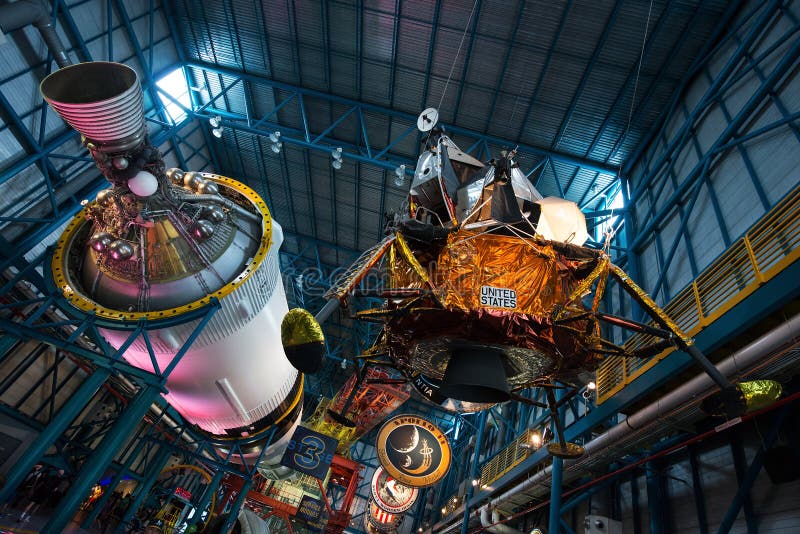 Σεληνιακό Διαστημικό Κέντρο Κένεντι της NASA διαστημοπλοίων ενότητας φεγγαριών στοκ εικόνα με δικαίωμα ελεύθερης χρήσης