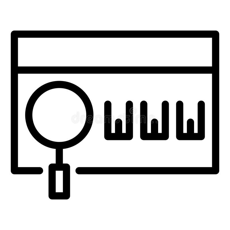 σελίδα web με εικονίδιο στυλ γραμμής μεγέθυνσης για τοποθεσία web στοκ φωτογραφία με δικαίωμα ελεύθερης χρήσης