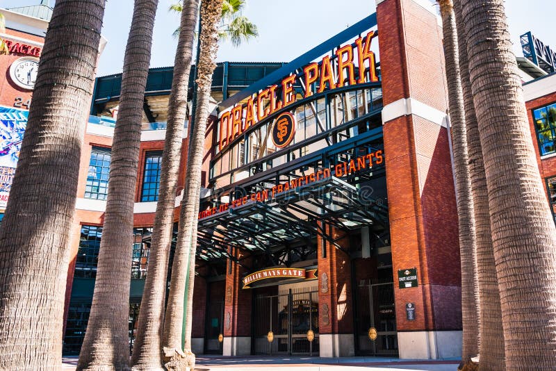 Sep 20, 2019 San Francisco / CA / USA - Oracle Park, Willie Mays Gate, home of the San Francisco Giants. Sep 20, 2019 San Francisco / CA / USA - Oracle Park, Willie Mays Gate, home of the San Francisco Giants