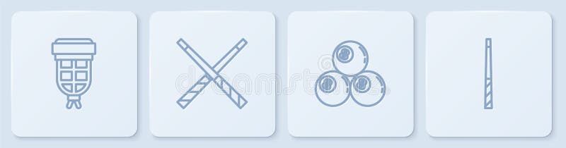 σετ γραμμών billiard pocket pass διασταύρωση των στηλών billiard και. λευκό τετράγωνο κουμπί. διάνυσμα απεικόνιση αποθεμάτων
