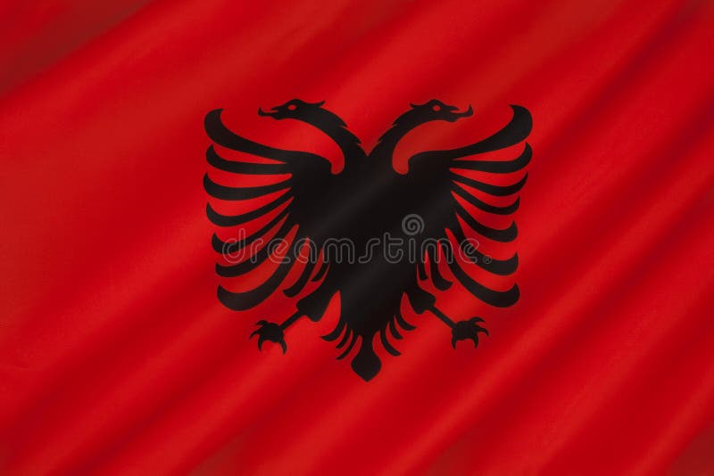 Σημαία της Αλβανίας - Ανατολική Ευρώπη στοκ εικόνα με δικαίωμα ελεύθερης χρήσης