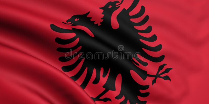 σημαία της Αλβανίας διανυσματική απεικόνιση σημαία της Αλβανίας διανυσματική απεικόνιση