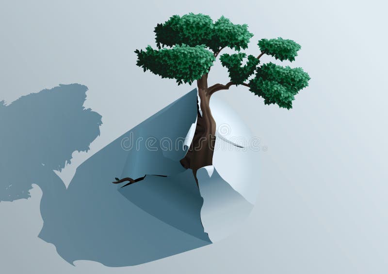 Σημαντικό δέντρο μέσω του εγγράφου ελεύθερη απεικόνιση δικαιώματος Σημαντικό δέντρο μέσω του εγγράφου ελεύθερη απεικόνιση δικαιώματος