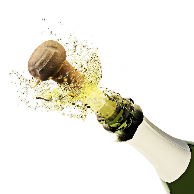 Σκάσιμο μπουκαλιών CHAMPAGNE διανυσματική απεικόνιση