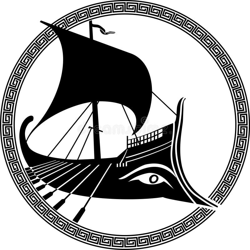 σκάφος αρχαίου Έλληνα ελεύθερη απεικόνιση δικαιώματος