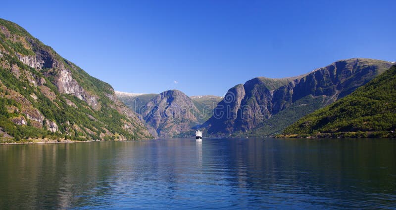 Cruise ship on fjord in Norway. Cruise ship on fjord in Norway