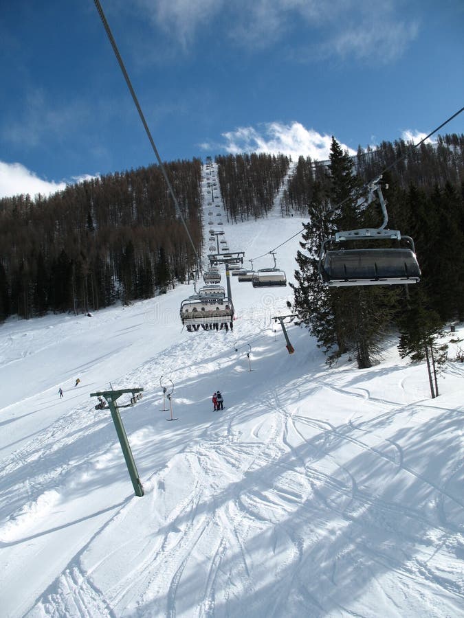 The ski lift in the Alps. The ski lift in the Alps