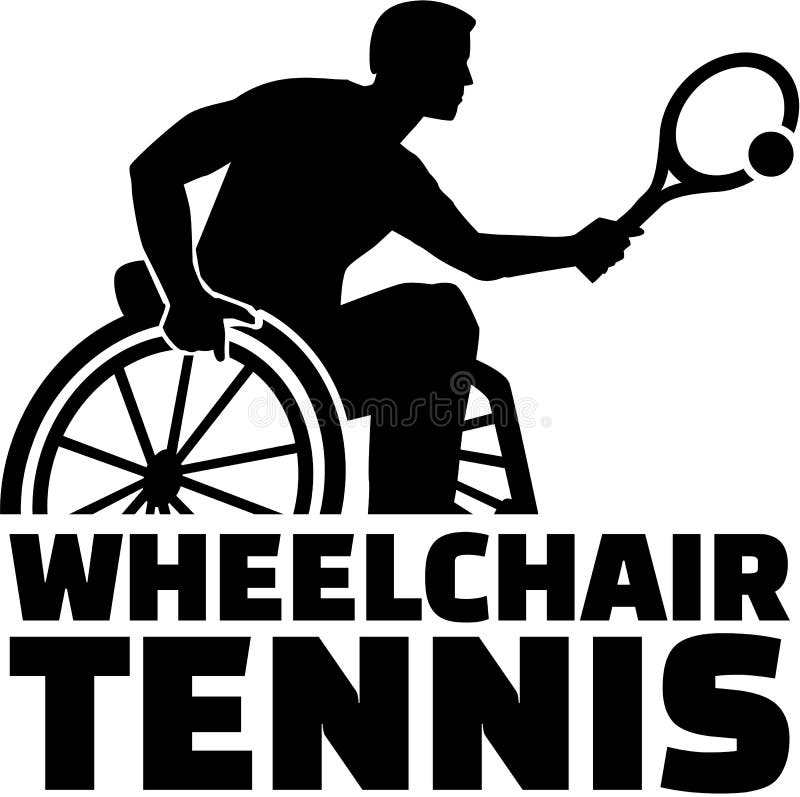 Wheelchair Tennis silhouette with word vector. Wheelchair Tennis silhouette with word vector