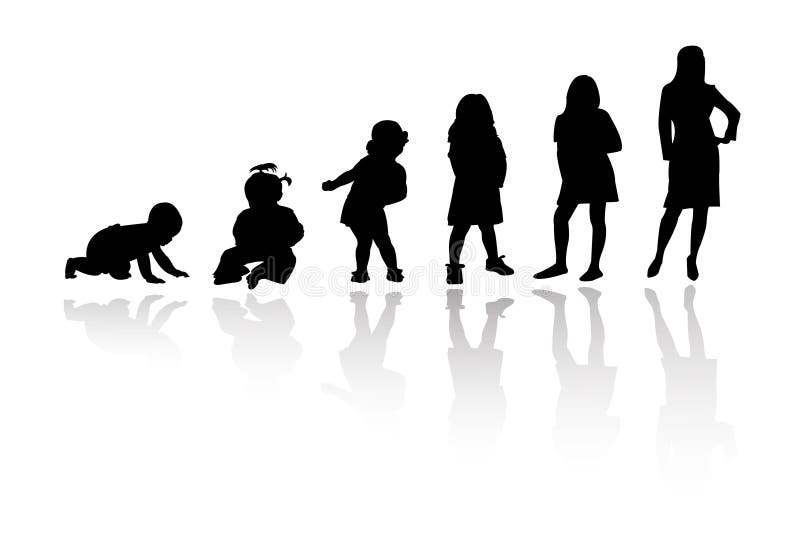 Vector silhouette girls and babies , illustration. Vector silhouette girls and babies , illustration
