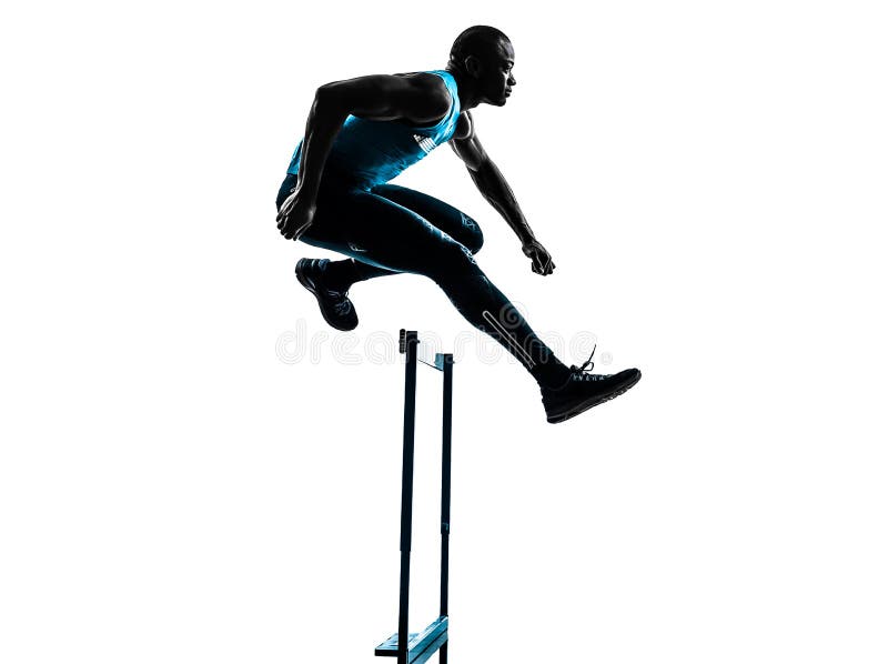 Σκιαγραφία δρομέων ατόμων hurdler στοκ εικόνες Σκιαγραφία δρομέων ατόμων hurdler στοκ εικόνες