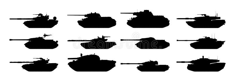 Tanks silhouettes set. Vector EPS10. Tanks silhouettes set. Vector EPS10.