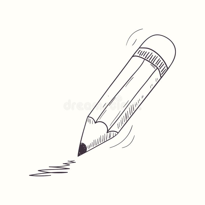 Sketched pencil desktop icon. Doodle design element. Sketched pencil desktop icon. Doodle design element