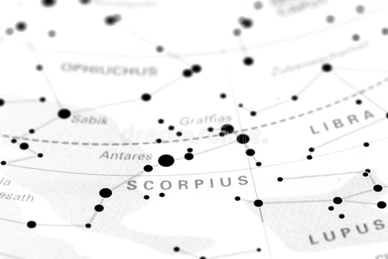 Image of the constellation Scorpio on a star map. Image of the constellation Scorpio on a star map.