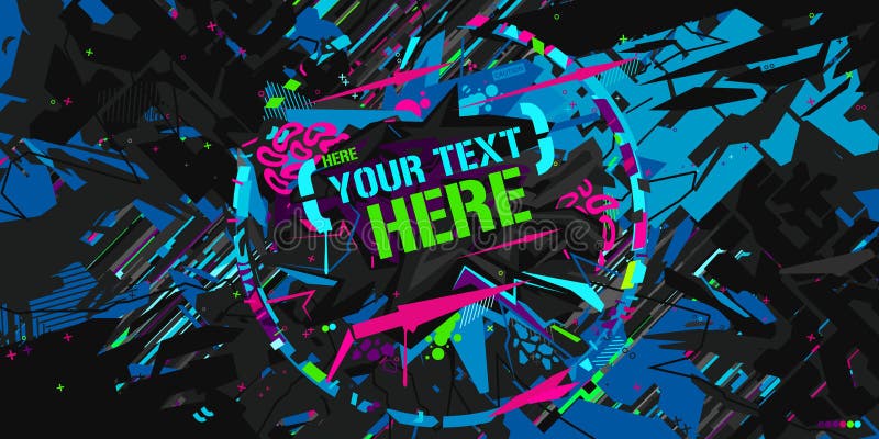 σκοτεινό cyberpunk neon αφηρημένο στυλ graffiti banner vecillustrart απεικόνιση διανυσματική απεικόνιση
